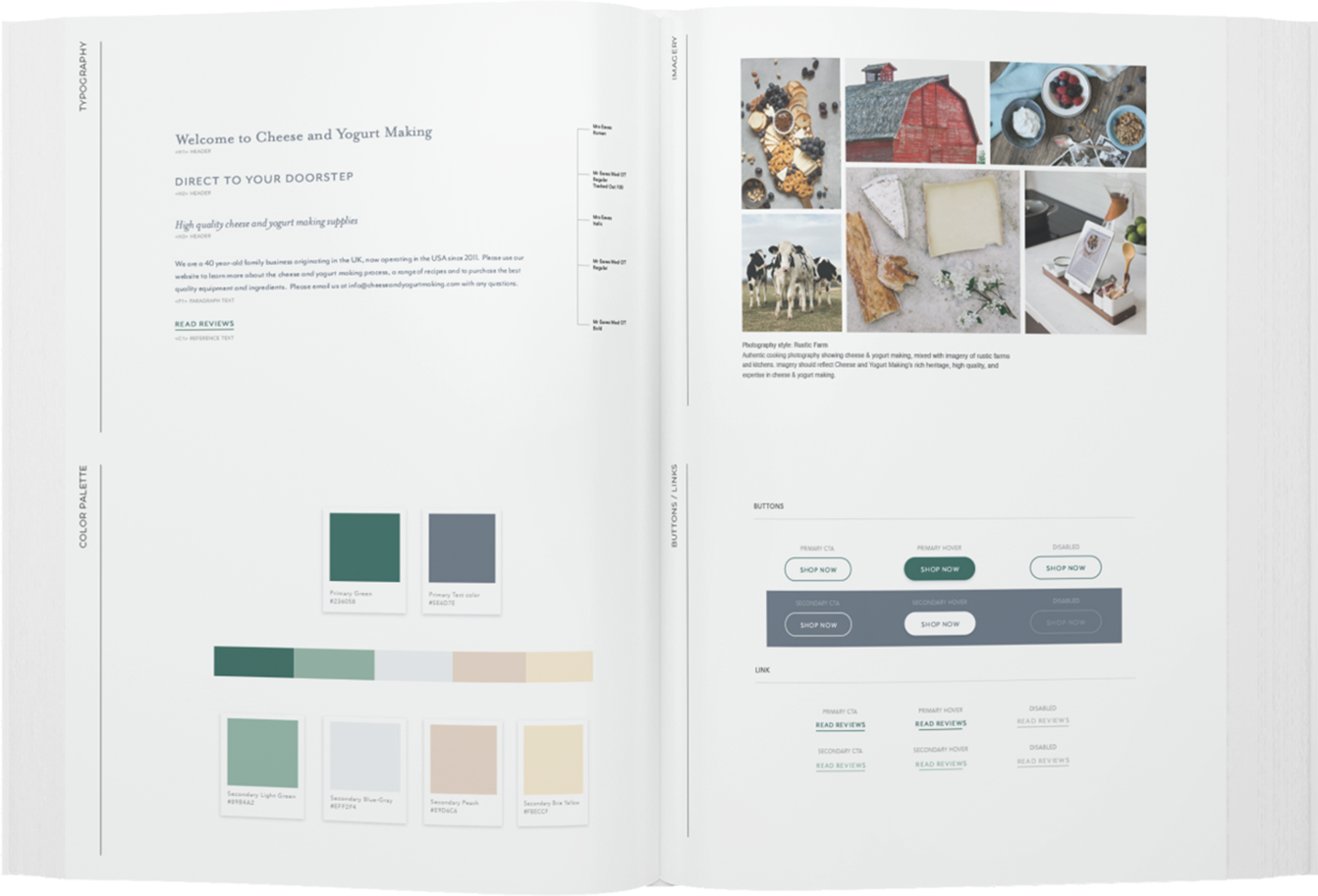 Cheese and Yogurt Color Palate and Brand Guidelines | Creatif Media Group
