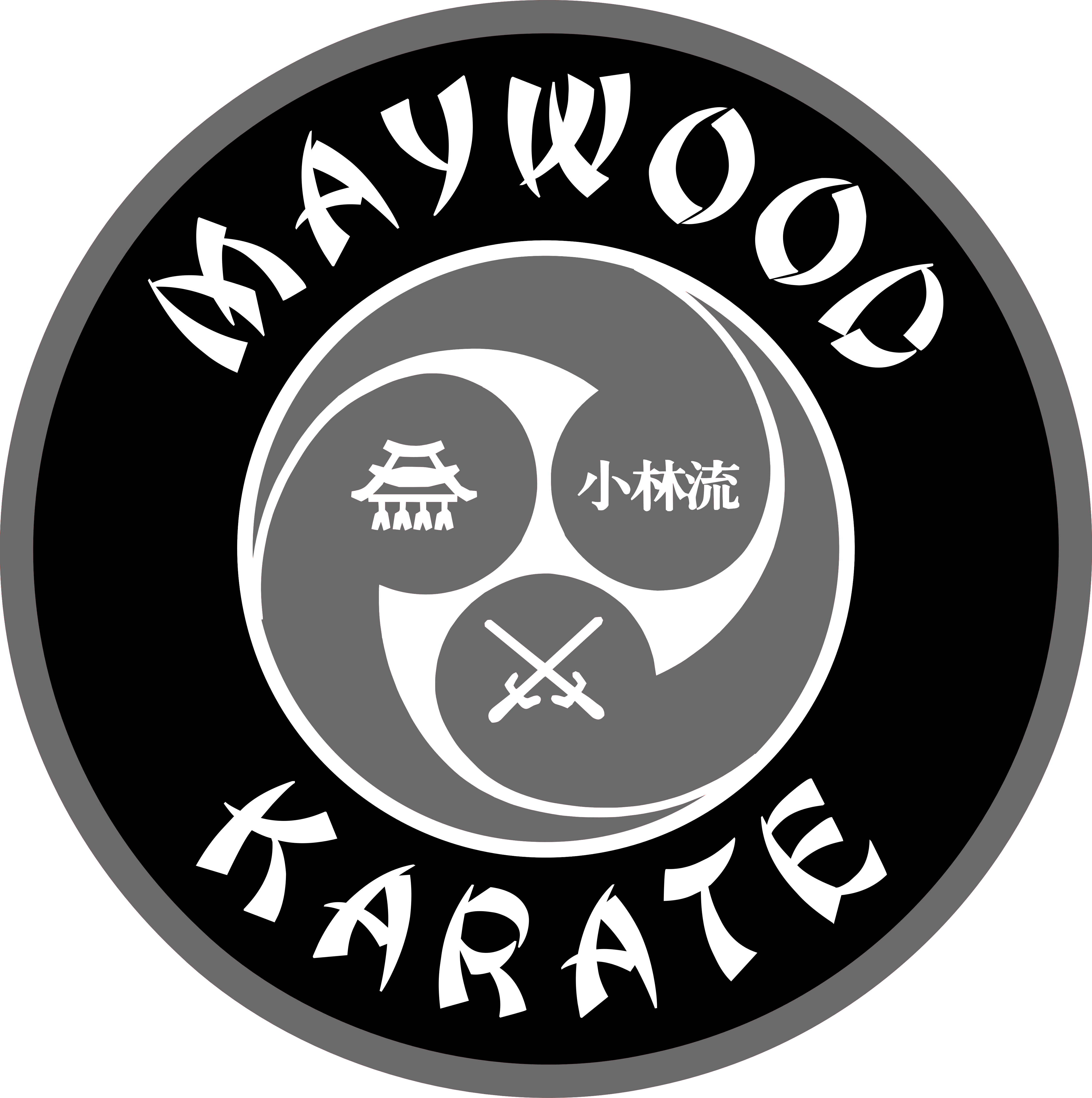 Maywood Karate Black and White Logo | Creatif Media Group